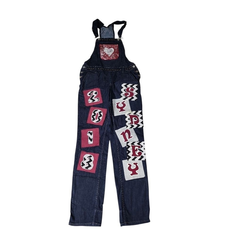 Dickies Denim Overalls Women XS Blue DIY Custom Patch Streetwear Y2K Studded